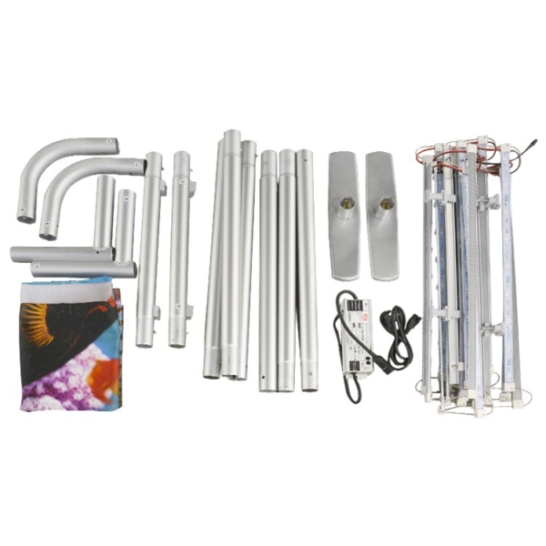 Illuminated Tube Banner Stand 800x2280mm - Image 4